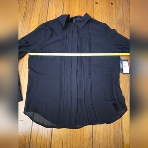 Guess Black PINTUCK TUXEDO SHIRT